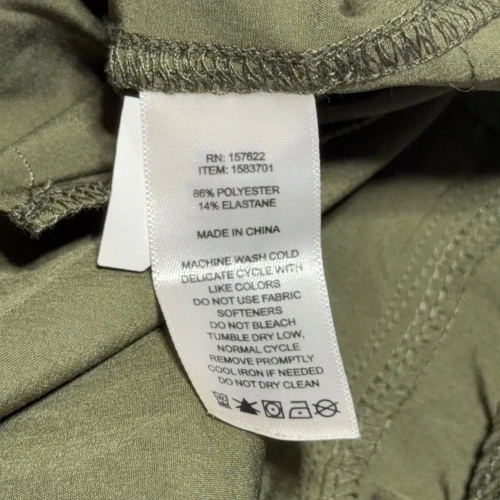 Eddie Bauer Pants Womens Large Green Elastic Waist Stretch Hiking Outdoor
